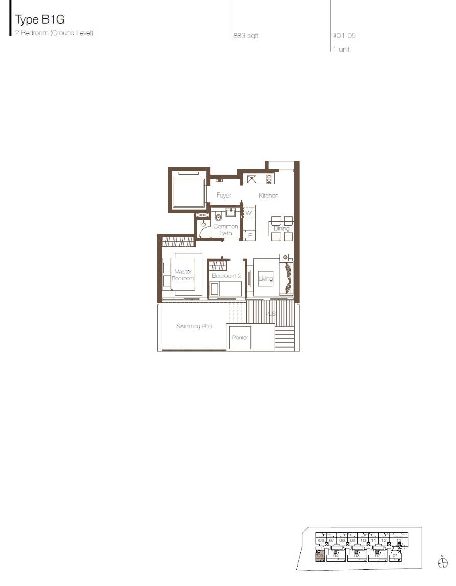 Cluny Park 1 Bedroom Floor Plan 2
